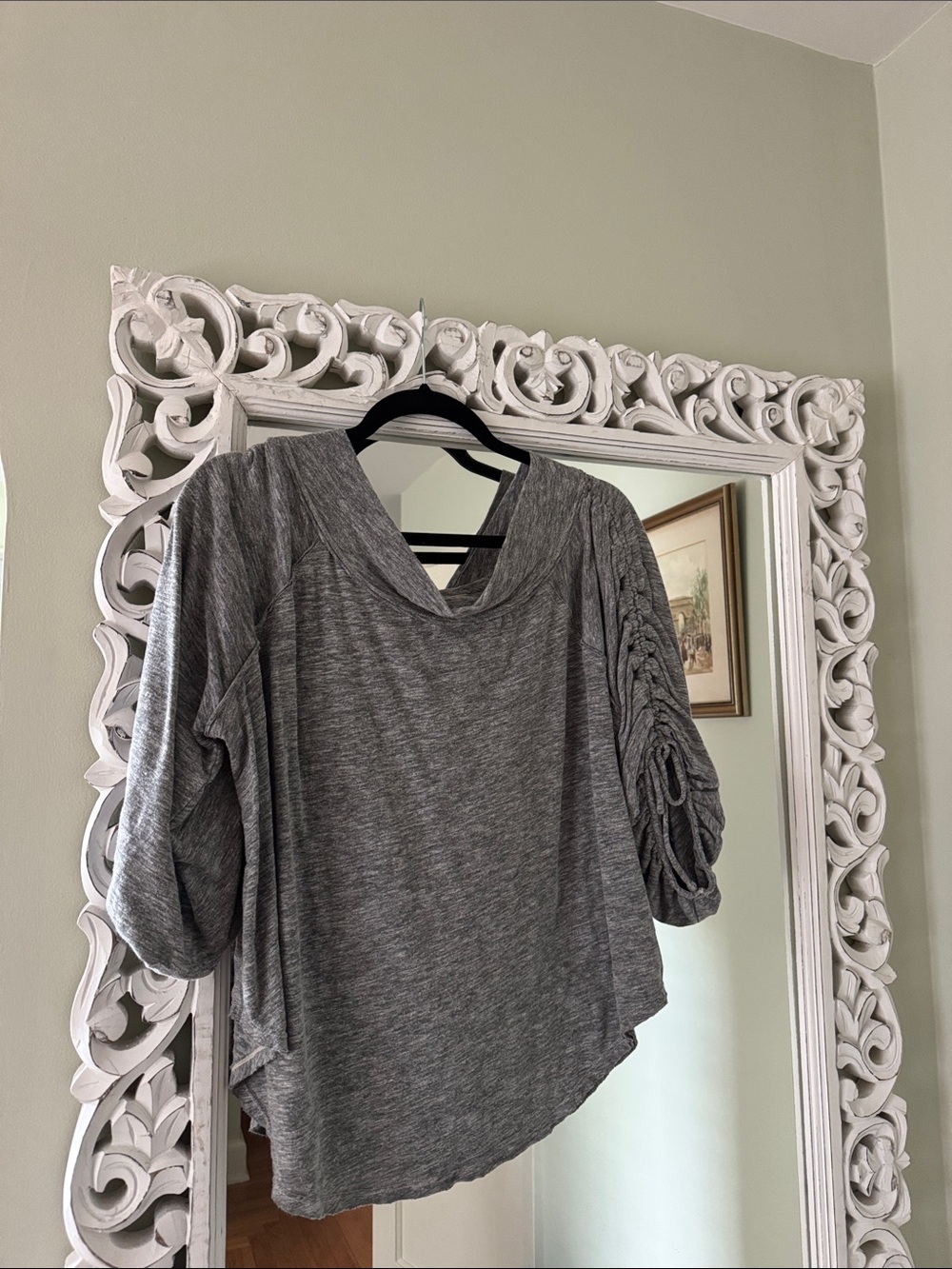 We The Free gray slouchy off the shoulder oversized top!